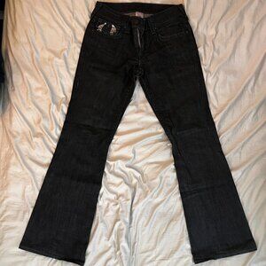 True Religion Joey Bootcut Jeans Y2K Men Black Big Horseshoe Flap Pocket Size 31